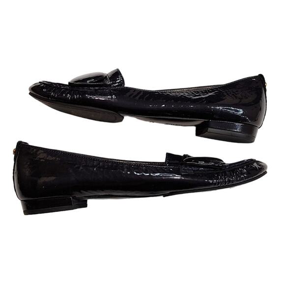 Kate Spade New York Patent Leather Whipstitch Trim Loafers Black Womens Size 7.5 - Picture 4 of 10